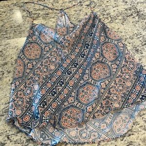 Free People Cowl Neck Paisley Tank